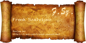 Frenk Szalviusz névjegykártya